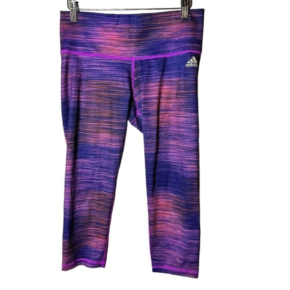 𝅺adidas Cropped Climalite Leggings Size Medium - Picture 1 of 8
